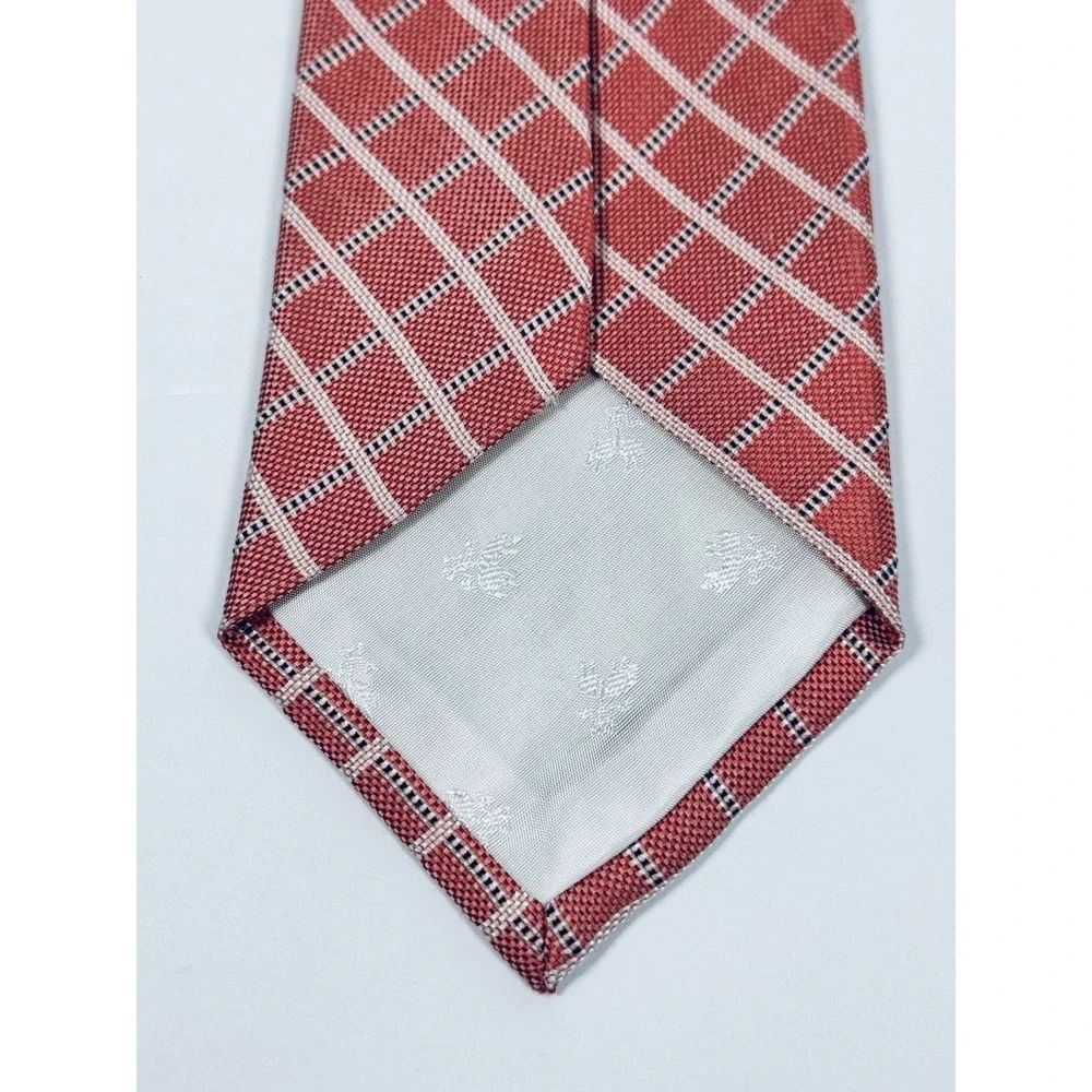 Brooks Brothers Makers Tie‎ Red White Blue Windowpane Silk USA Woven Classic